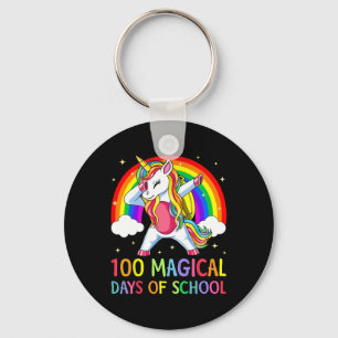 Chaveiro Feliz 100º Dia da Escola Unicórnio 100 Dias Mágico