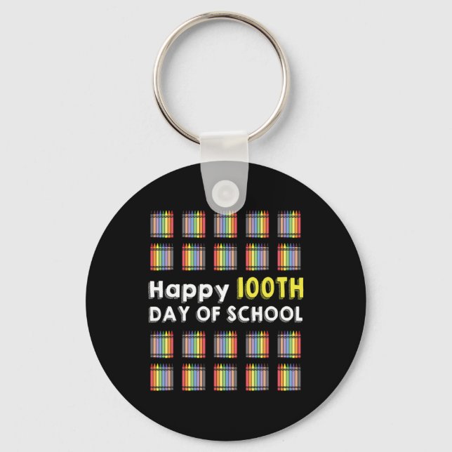 Chaveiro Feliz 100º Dia De Ensino Diversão 100 Dias De (Frente)