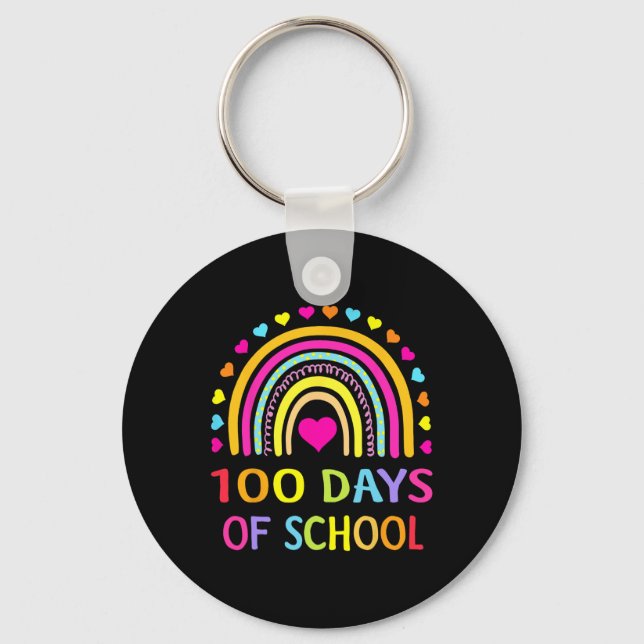 Chaveiro Feliz 100º Dia De Professores Crianças De 100 Dias (Frente)