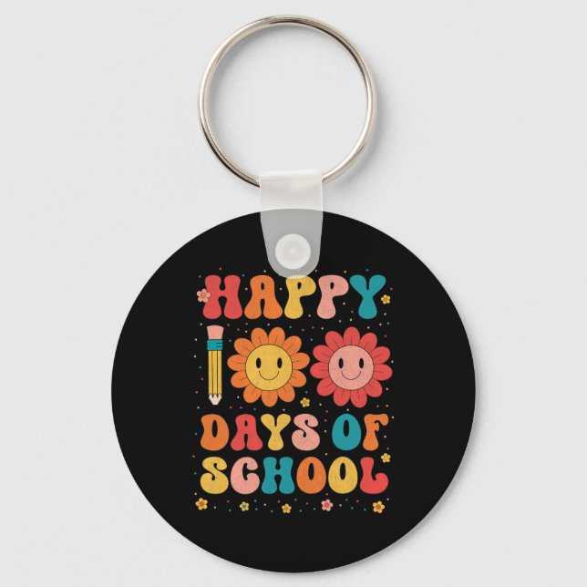 Chaveiro Feliz 100 Dias De Professora Do 100º Dia Da Escola (Frente)