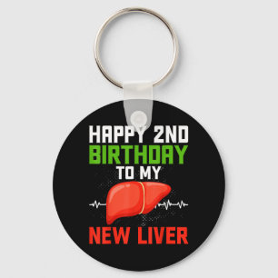 Chaveiro Feliz 2º Aniversário ao Meu Novo Fígado - Transpla