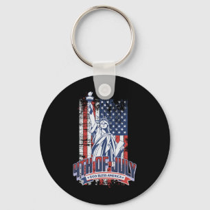 Chaveiro Feliz 4 de Julho Bandeira Americana Patriótica Mul