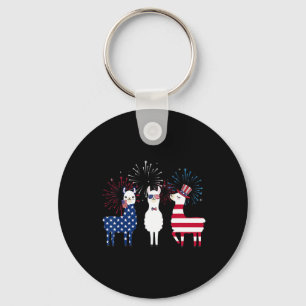 Chaveiro Feliz 4 De Julho, Bandeira Americana Red White Lla