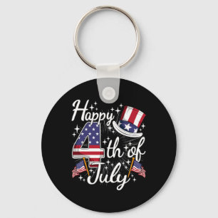 Chaveiro Feliz 4 de Julho Bandeira Patriótica Americana EUA
