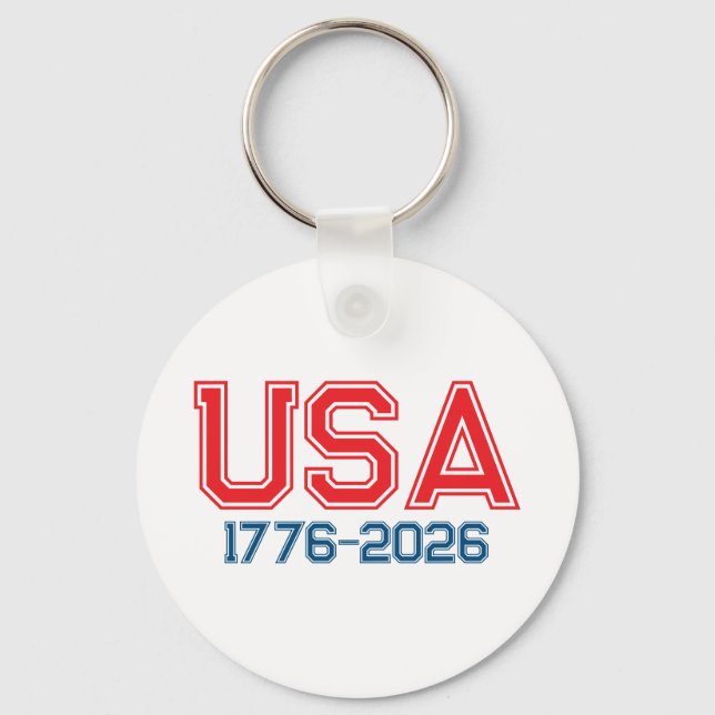 Chaveiro Feliz 4 de Julho Dia da Independência 1776-2026 (Frente)