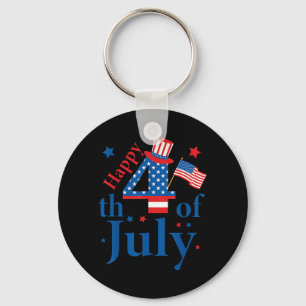Chaveiro Feliz 4 de Julho Dia da Independência Patriótico
