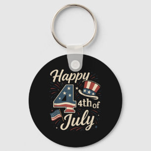 Chaveiro Feliz 4 de Julho Homens Mulheres Crianças