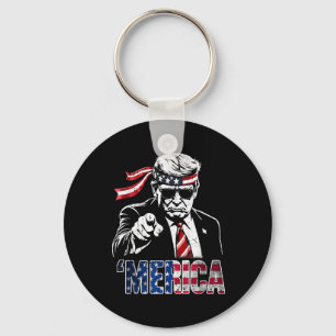 Chaveiro Feliz 4 De Julho Merica Trump American Flag Usa