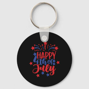 Chaveiro Feliz 4 de Julho Para Homens Mulheres Crianças 