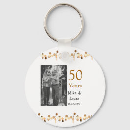 Chaveiro Feliz 50º aniversário adicionar nome do casal data