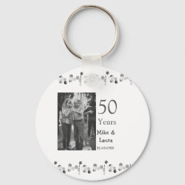 Chaveiro Feliz 50º aniversário adicionar nome do casal data