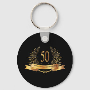 Chaveiro Feliz 50º presente de aniversário de casamento