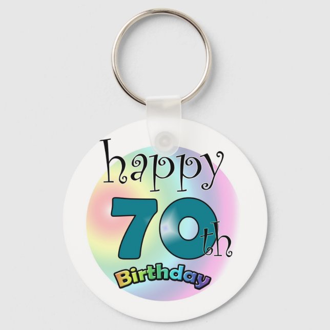 Chaveiro Feliz 70 Birthday (Frente)