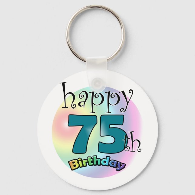Chaveiro Feliz 75º aniversário (blauw) (Frente)