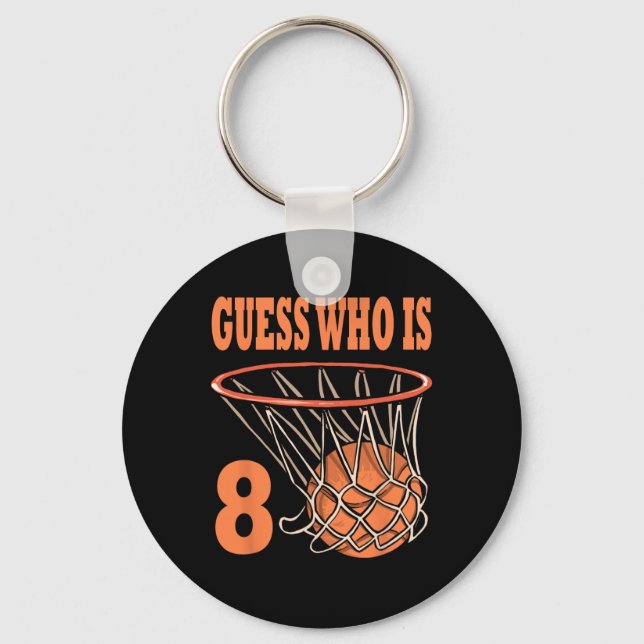Chaveiro Feliz 8 de aniversário, 8 anos, basquete, oitavo a (Frente)