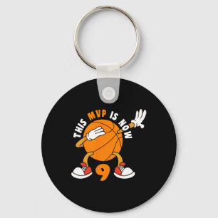Chaveiro Feliz 9 de aniversário, 9 anos, MVP de basquete 9