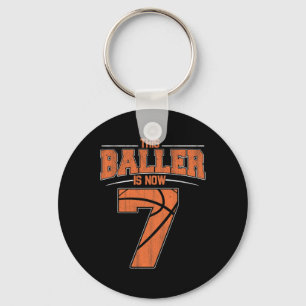 Chaveiro Feliz Aniversário, 7 de 7 Anos, Meninos De Basquet