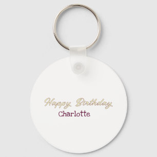 Chaveiro feliz aniversário amarelo maron pastel moderno ten