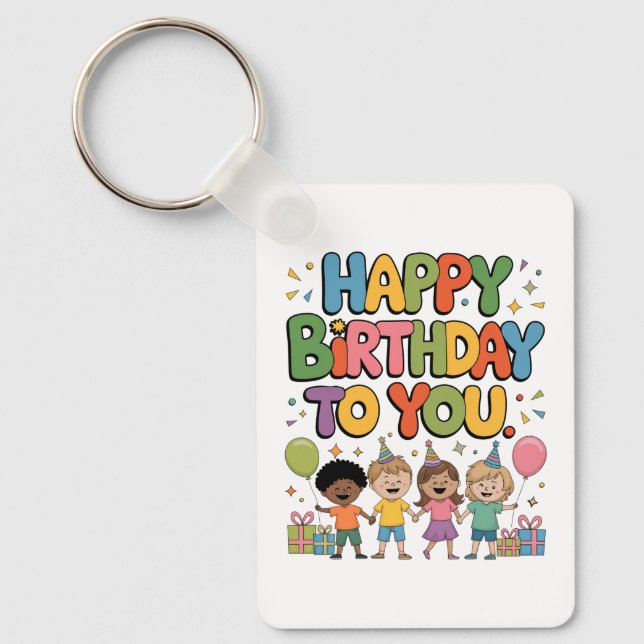 Chaveiro Feliz Aniversário Crianças (Frente)