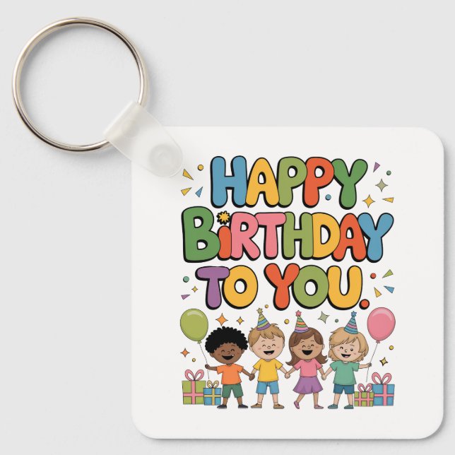 Chaveiro Feliz Aniversário Crianças (Frente)