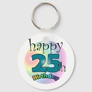Chaveiro Feliz aniversário de 25 (blauw)