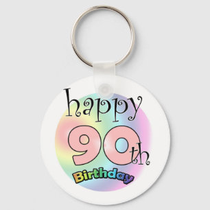 Chaveiro Feliz aniversário de 90 (roze)