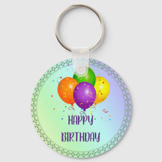 Chaveiro Feliz aniversário, design popular,