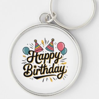 Chaveiro Feliz Aniversário Festivo
