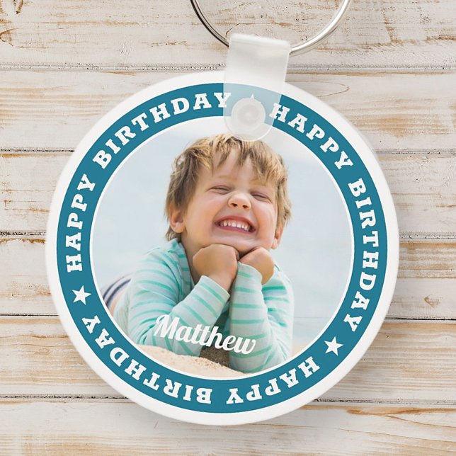 Chaveiro Feliz Aniversário Foto Personalizada Simples e Mod (Criador carregado)