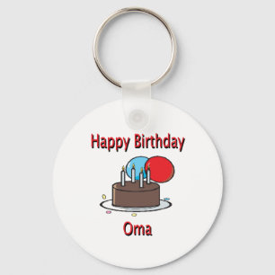 Chaveiro Feliz Aniversário Oma Vovó Alemã Design de Anivers
