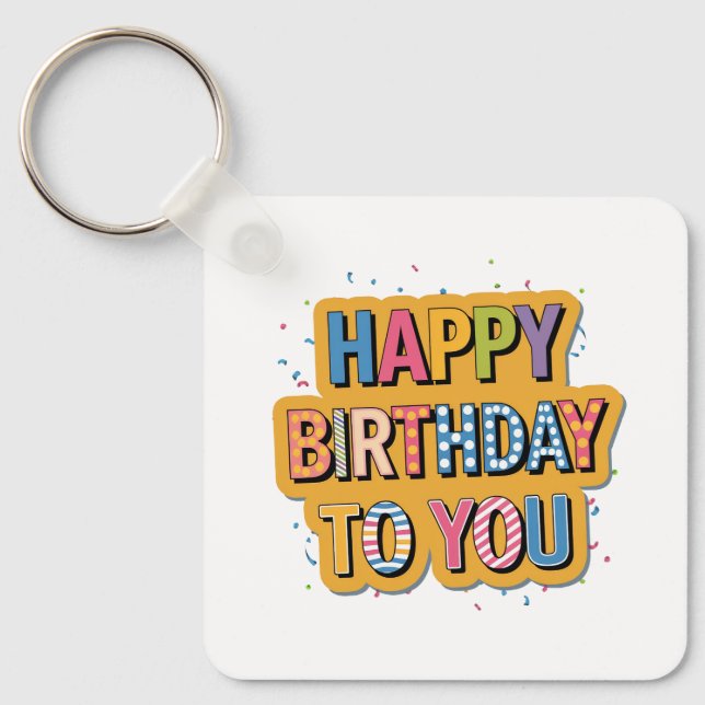 Chaveiro Feliz Aniversário Padronizado (Frente)