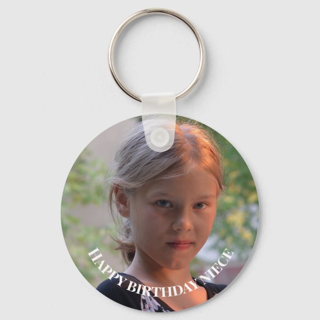 Chaveiro Feliz Aniversário, sobrinha adicione sua foto pers (Frente)