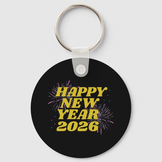 Chaveiro Feliz Ano Novo 2026 (Frente)