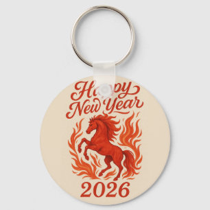 Chaveiro Feliz ano novo 2026 Cavalo de Fiery