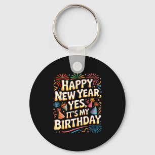 Chaveiro Feliz Ano Novo 2026 É Minha Festa de Aniversário C