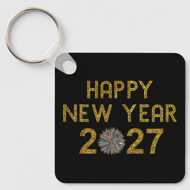 Chaveiro Feliz Ano Novo 2027 (Frente)
