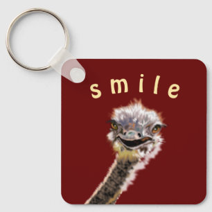 Chaveiro Feliz avestruz - Sorriso - Divertido - Pintura