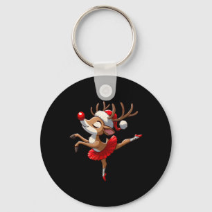 Chaveiro Feliz Balé de Natal Reindeer Dançando Balé Tea