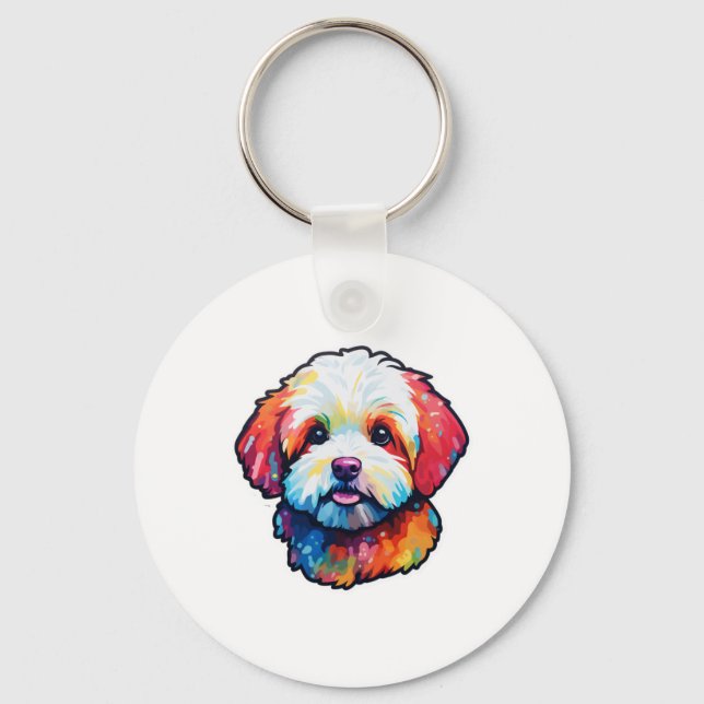 Chaveiro Feliz bichon frize (Frente)