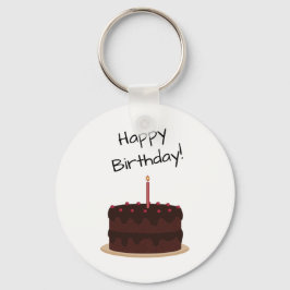 Chaveiro Feliz Bolo de Chocolate de Aniversário