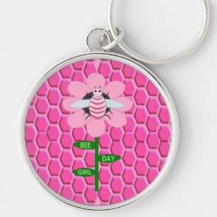 Chaveiro Feliz Bumblebee de Aniversário Rosa