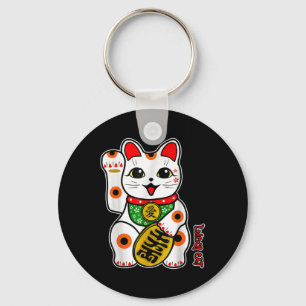 Chaveiro Feliz Calico Branco Sortudo Gato Maneki-neko Righ