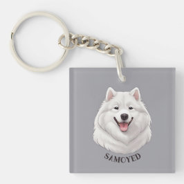 Chaveiro Feliz Cão Branco Samoado