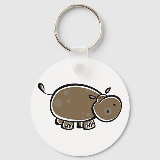 Chaveiro Feliz Cartoon Hippo (Frente)