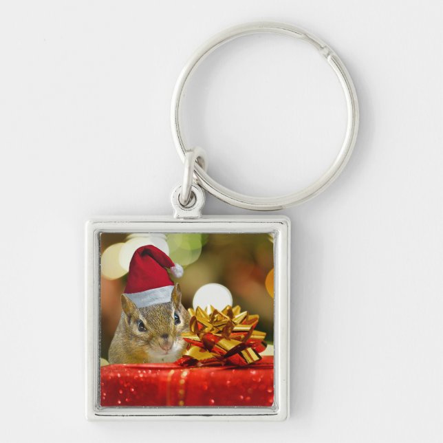Chaveiro Feliz Chipmunk Feliz Natal (Frente)
