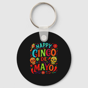 Chaveiro Feliz cinco de maio - caveiras de festa mexicana