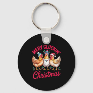 Chaveiro Feliz Cluckin Natal Engraçado Fazenda de Feriado d