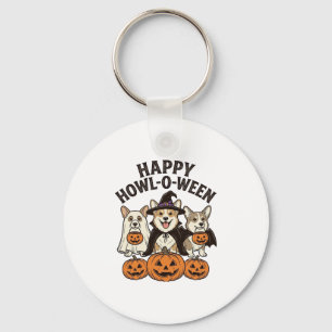 Chaveiro Feliz Como-O-Queremos Corgi Dia das Bruxas Cachorr