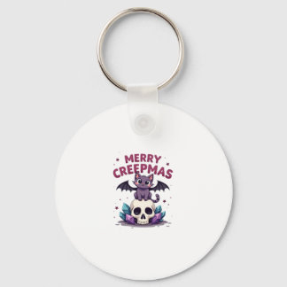 Chaveiro Feliz Creepmas Gato Pastel Goth Natal Caveira T-S