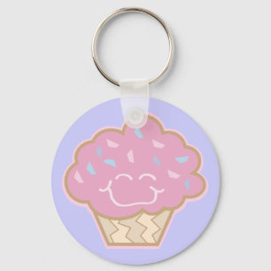 Chaveiro feliz cupcake de morango